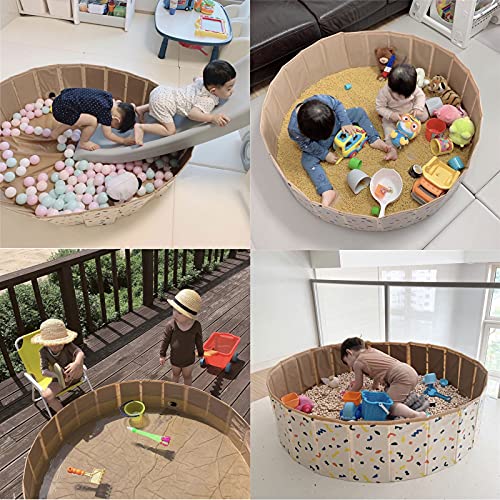 HQ21007 Kids Sand and Water Table - Foldable Game Room Ball Pit Portable Sandbox Pet Bathing Toddlers Sensory Toy Play Activity Center Summer Pool Diameter 47 Inchs