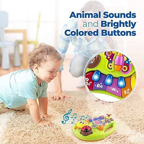 Baby Keyboard Piano Musical Toy- WISHTIME Musical Toy Instruments Activity Centre With Songs Animal Sound Piano Note Color Recognition For Baby 6 months+