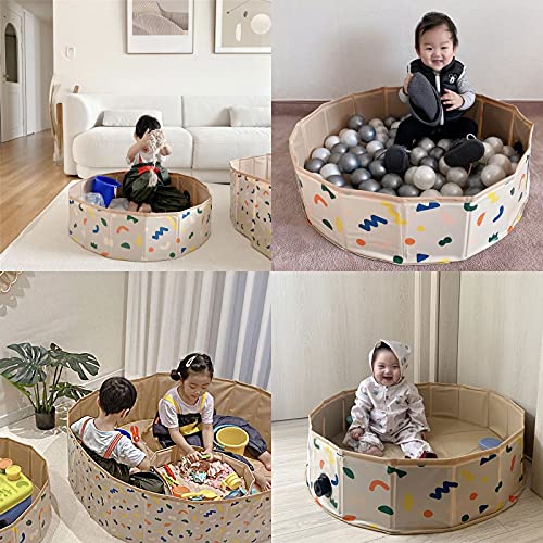 HQ21007 Kids Sand and Water Table - Foldable Game Room Ball Pit Portable Sandbox Pet Bathing Toddlers Sensory Toy Play Activity Center Summer Pool Diameter 47 Inchs