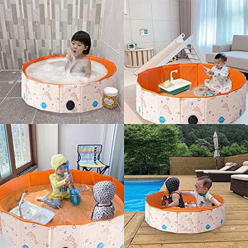 HQ21008 Sand and Water Table for Toddler - Foldable Game Room Portable Ball Pit Sandbox Baby Sensory Toys Storage Summer Pet Pool Play Activity Center Diameter 32Inchs
