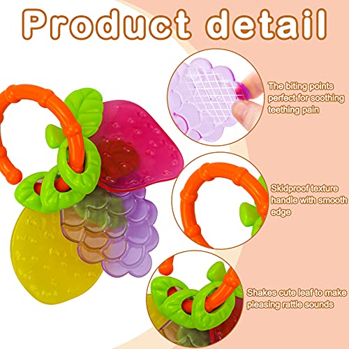 SLE21002 Baby Rattle Teether Set with Phone Toy, Newborn Baby Toys 3 6 9 12 Months with Storage Box, Grab Spin Rattle Shaker Sounds Toy, Infant Gift Toddlers Teething Toys for Baby Boys Girls