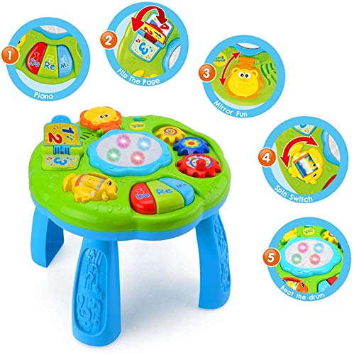 ZM16029 Musical Learning Table Baby Toy - Electronic Education Activity Center Toys for Toddlers Early Development Activity (Green)