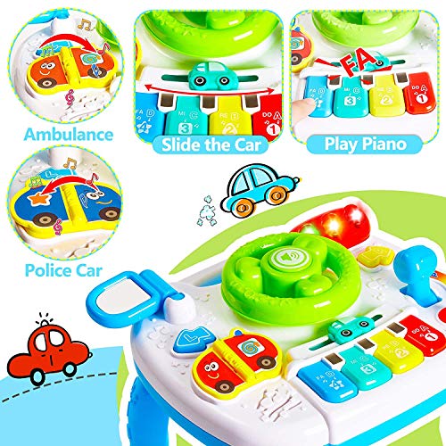HANMUN Musical Learning Table Baby Toys 2 in 1 Early Education Toys Music Activity Center Table Baby Sound Toy for Infant Babies Toddler Boys Girls 18m+