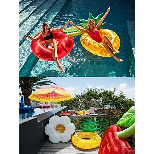 HANMUN Giant Inflatable Pineapple Pool Float - Floaties for Adults Swim Inner Tube Fruit Pool Float Swimming Ring Pool Float Inner Tube Outdoor Beach Party Play Pool Water Fun Toy for Adults