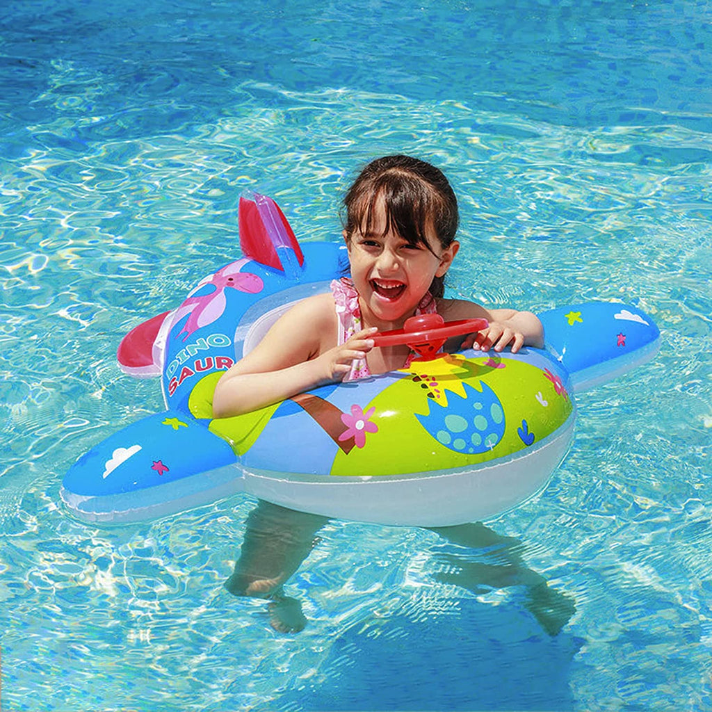 Cute Child Kids Inflatable Pool Float PVC Summer Swim Float Air Bed Lake Boat Swimming Floats with 2 Handles Surfing Raft Bodyboard Floating Mattress Seat Swim Ring for Girls Boys 1-5 Years
