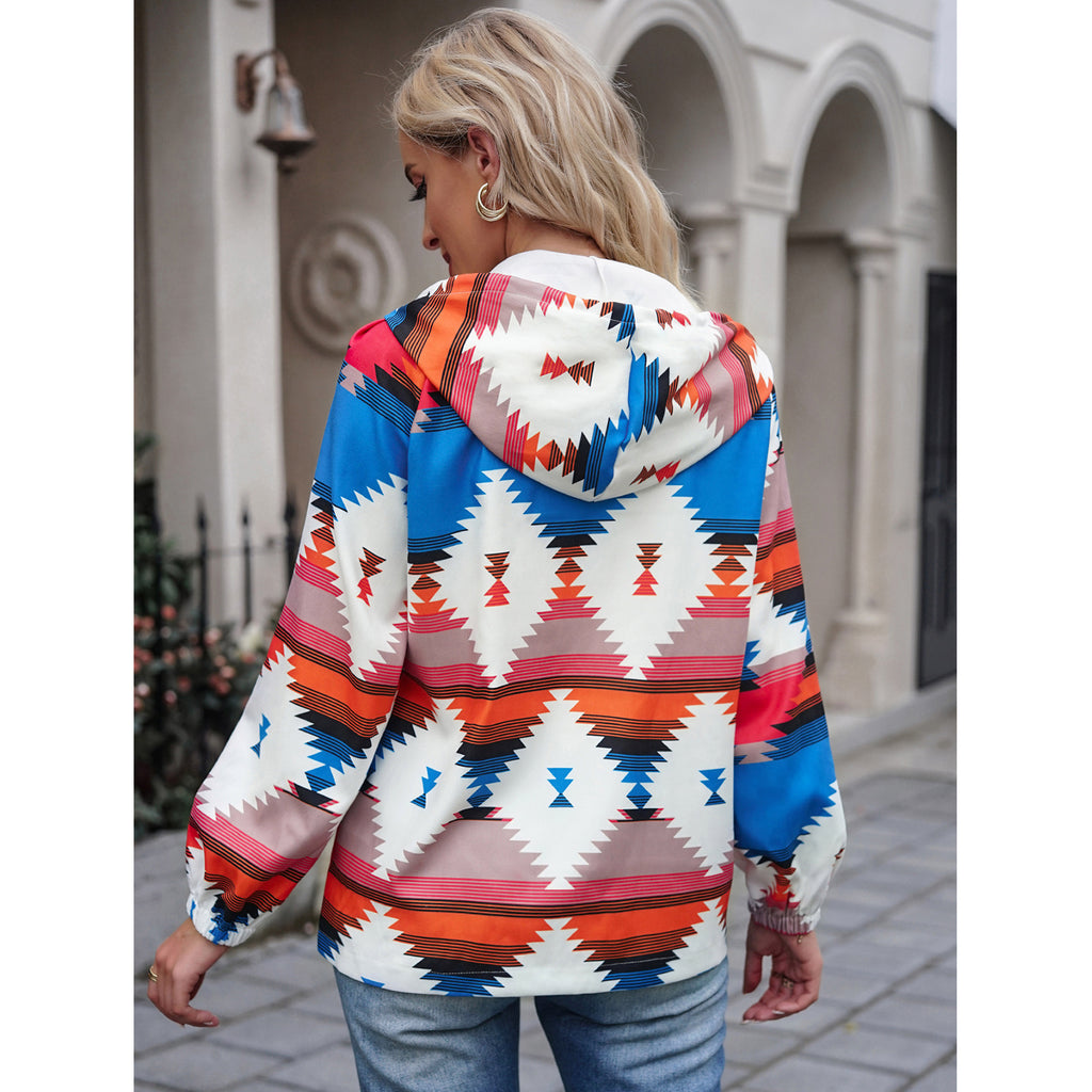 Women's Top American Station Autumn and Winter New Fashion Printed Hoodie Coat