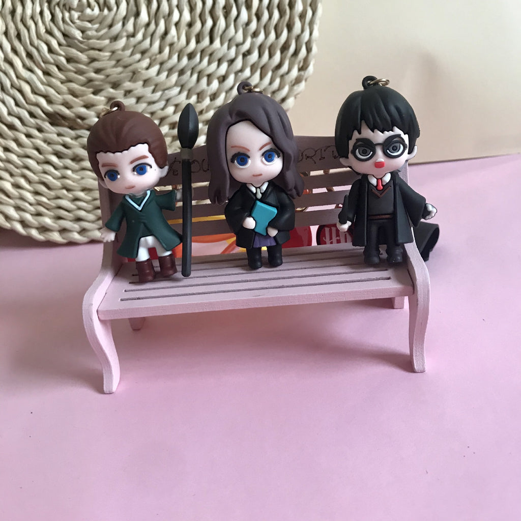 PVC Harry Potter Doll Keychain Cartoon Couple Bags Ornaments Car Decoration Pendant Small Gift