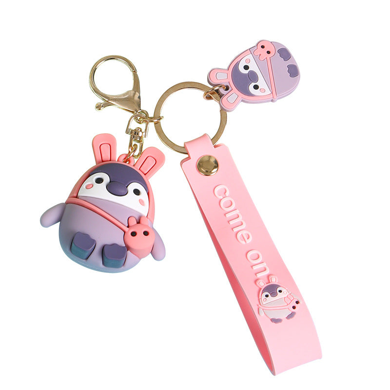 Cartoon Girlish Penguin Keychain Cute Doll Key Chain Couple Accessories Handbag Pendant Small Gift