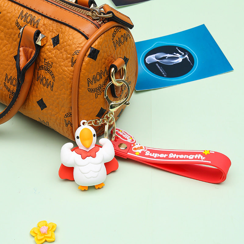Cartoon Muscle Big Goose Keychain Cute Jewelry Pendant Three-Dimensional Doll New Year Gift Exquisite Bag Ornaments