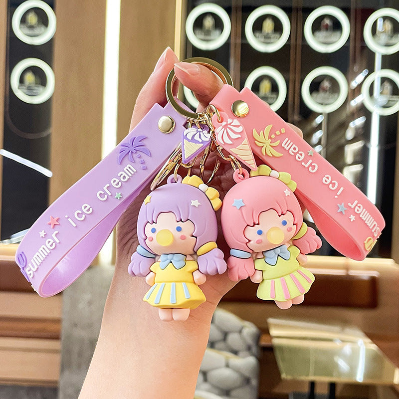 Cute Summer Sea Style Bubble Princess Keychain Trendy Jewelry Pendant Cartoon Doll Exquisite Bag Ornaments