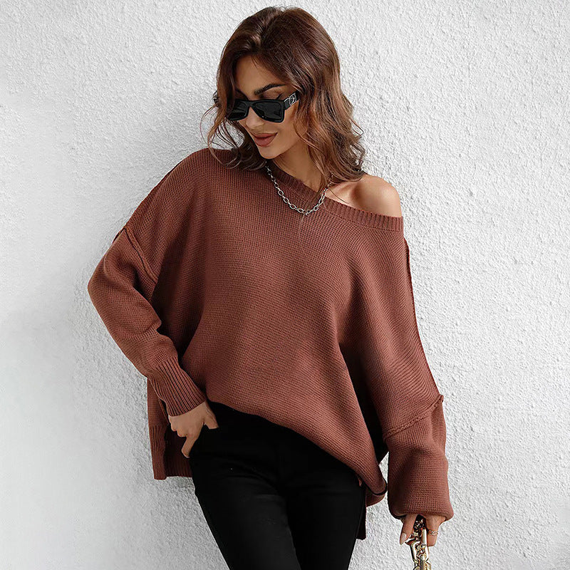Loose and Idle Thick Popular round Neck Knitted Bottoming Shirt