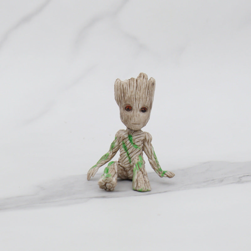 GRUIT Flower Pot Small Tree Man Groot Anime Peripheral Figurine Garage Kits Blind Box Office Car Decoration