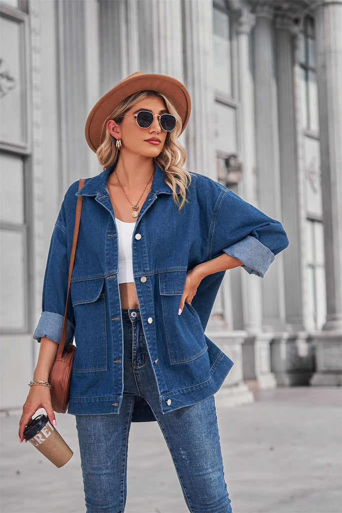All-Matching Slimming Retro Classic Loose Denim Jacket Top for Women