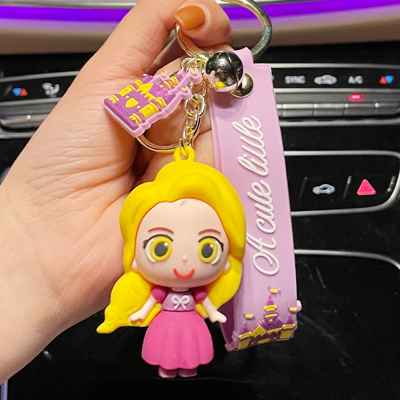 Cute Cartoon Princess Doll Keychain Couple Accessories Little Creative Gifts Fairy Tale Handbag Pendant Gift