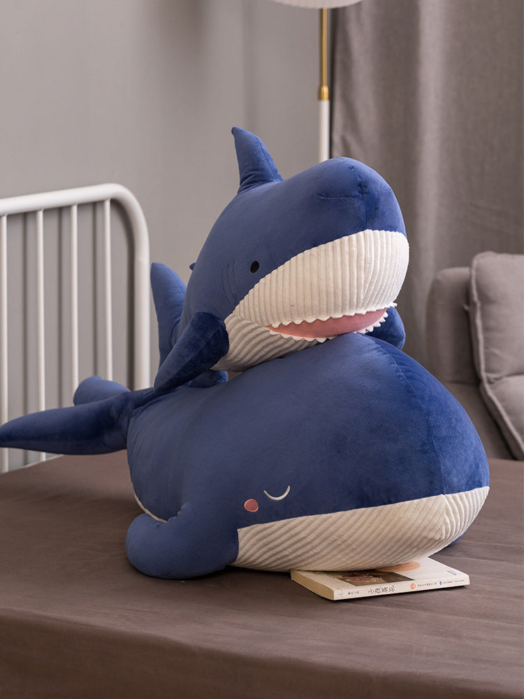 Cute Shark Whale Doll Plush Toys Whale Falling Carlo Big Fish Doll Sleeping Pillow on Bed