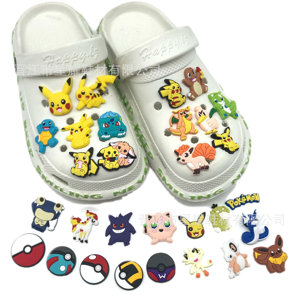 Pokémon PVC Soft Rubber Hole Shoes Decorative Buckle Hole Shoes Shoe Ornament Shoe Buckle Accessories