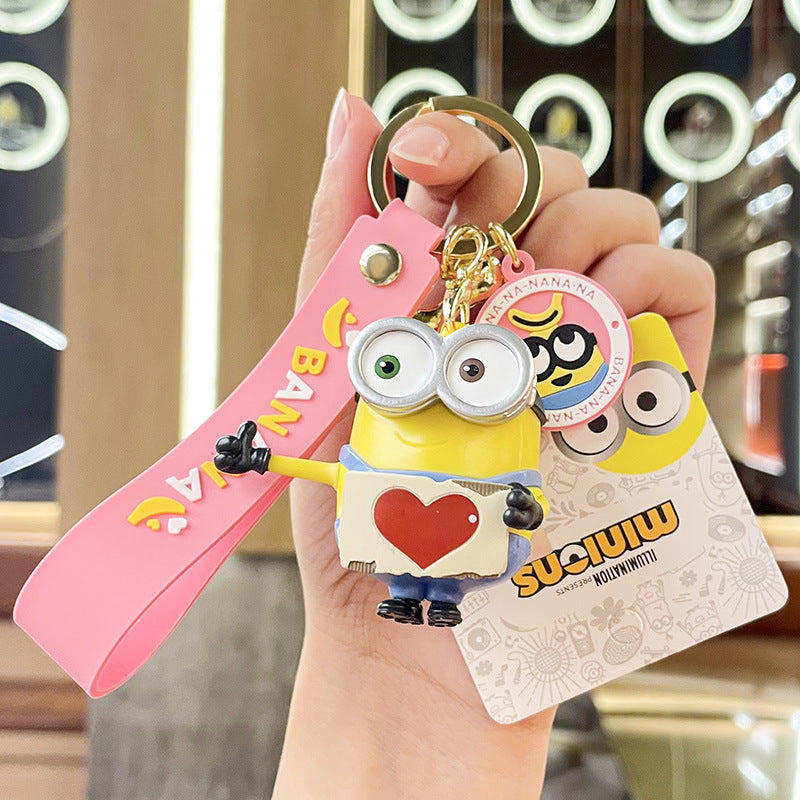 Minions Keychain Female Cute Jewelry Doll Pendant Car Key Chain Couple Bags Ornaments