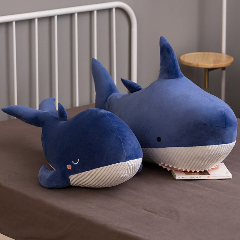 Cute Shark Whale Doll Plush Toys Whale Falling Carlo Big Fish Doll Sleeping Pillow on Bed