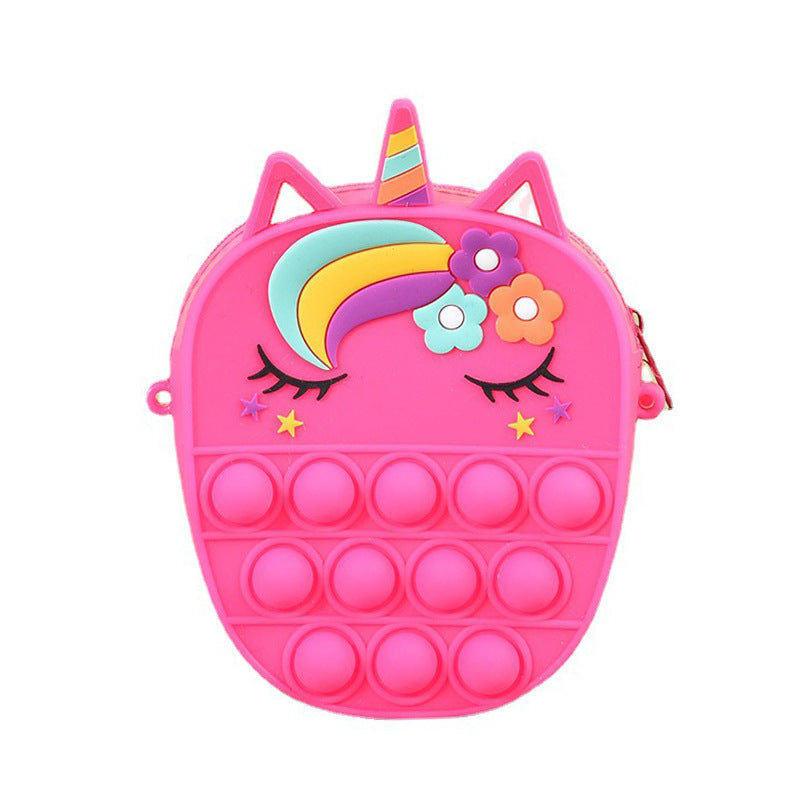 Flower Cat Princess Coin Purse Silicone Crossbody Adult and Children Cute Toy Cartoon Decompression Cat Bag