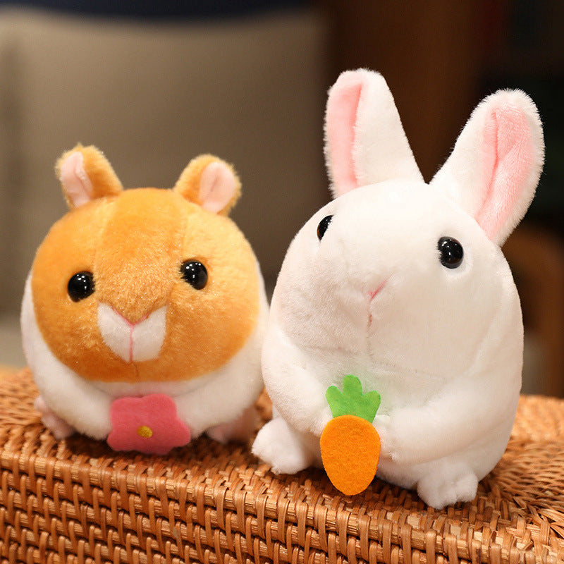 Tail-Shaking Cute Hamster Simulation Plush Toys Little Doll Bunny Cable Doll New Year and Birthday Gifts