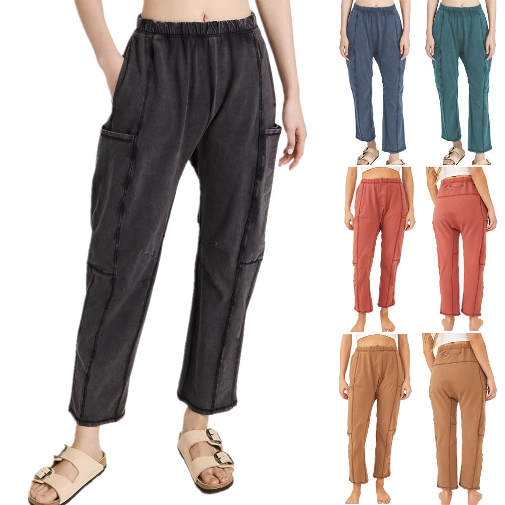 Loose Pockets Zipper Casual Sports Pants