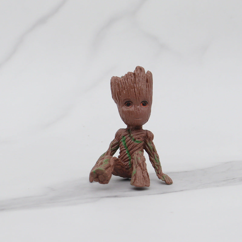 GRUIT Flower Pot Small Tree Man Groot Anime Peripheral Figurine Garage Kits Blind Box Office Car Decoration