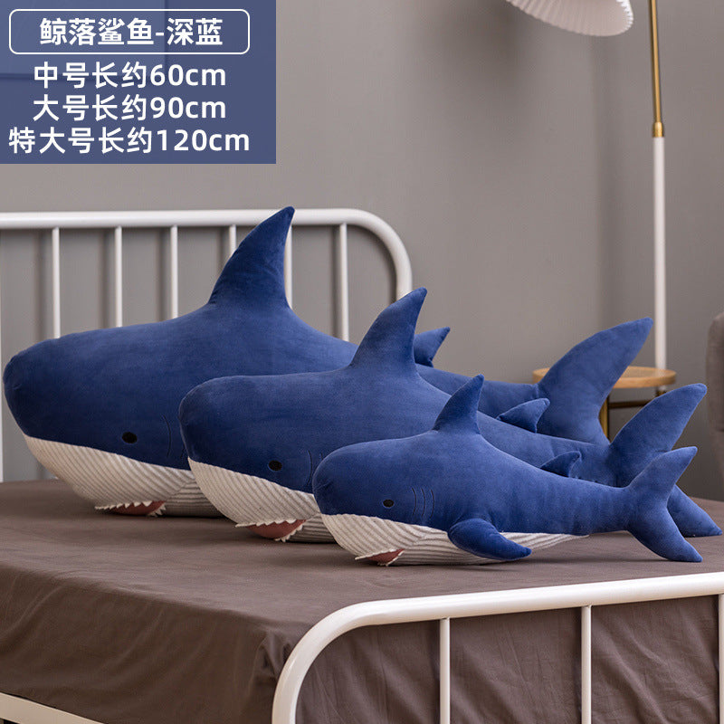 Cute Shark Whale Doll Plush Toys Whale Falling Carlo Big Fish Doll Sleeping Pillow on Bed