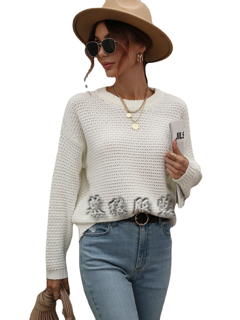 Bottoming round Neck Knitwear for Women round Neck All-Matching Loose Foreign Trade Sweater for Women