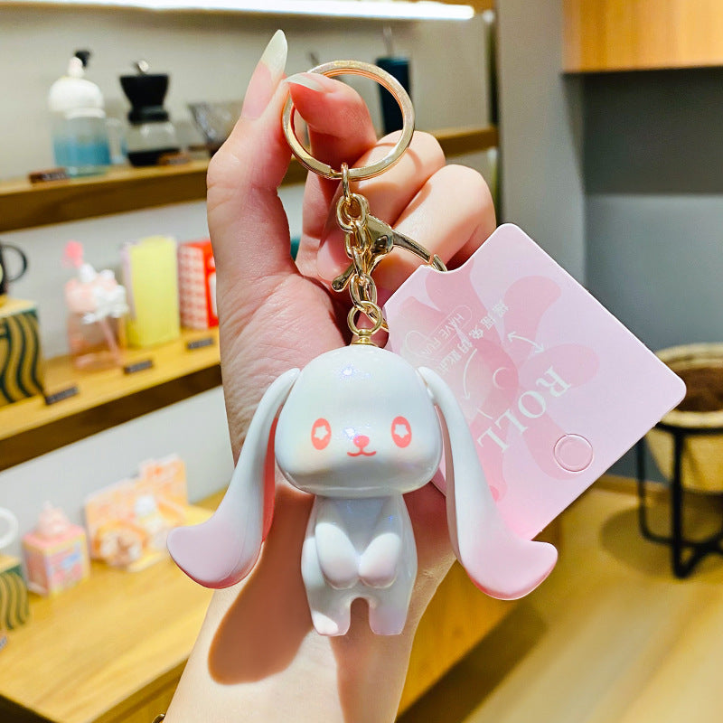 Genuine Cute Ears Shaking Rabbit Creative Car Keychain Schoolbag Pendant Lovers Rabbit Cartoon Small Gift