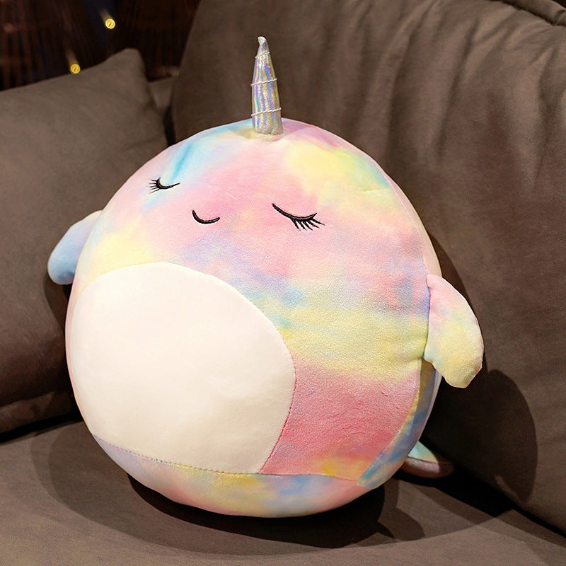 Cartoon Unicorn Doll Whale Doll Cute Plush Toy Sleeping Pillow for Girl Rainbow Doll Gift