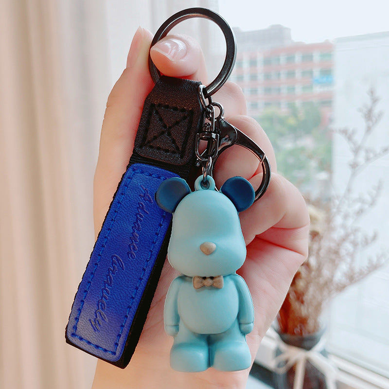 Bow Tie Bear Keychain Creative Cute Bear Violent Bear Pendant Car Ring Couple Schoolbag Ornaments