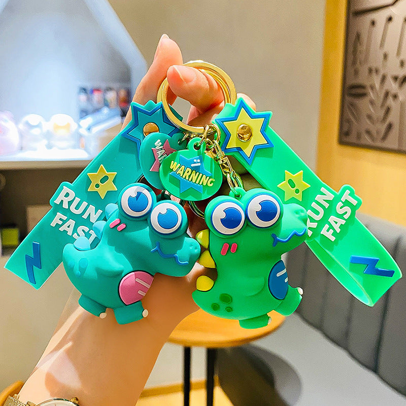 Creative and Refined Dinosaur Doll Car Key Ring Cartoon Schoolbag Pendant Internet Celebrity Ins Couple Small Gift