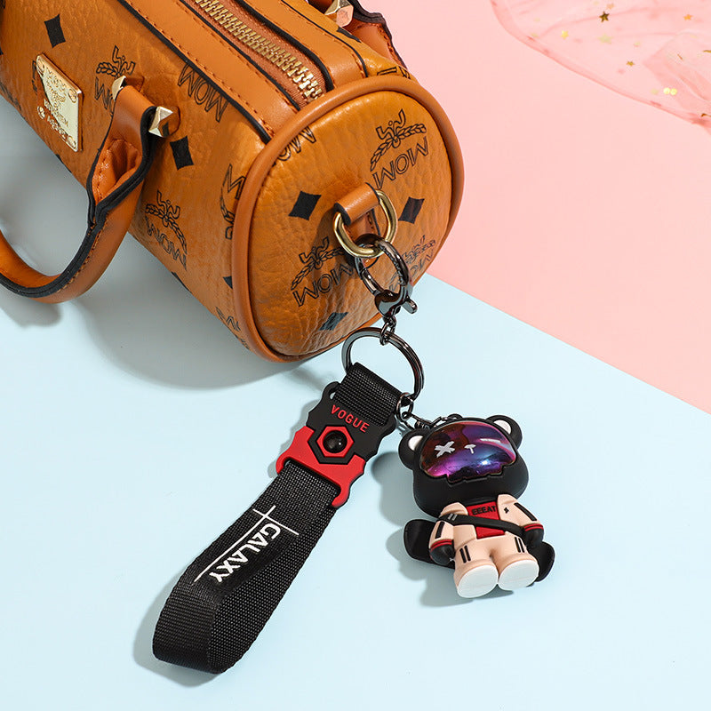 Creative Trendy Cool Bear Keychain Fashion Decorative Pendant Men's and Women's Schoolbags Hanging Decoration Crane Machine Gift