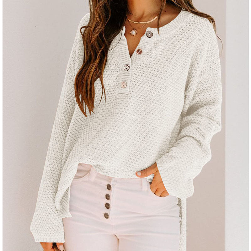 Women's Button Cardigan Casual Loose Solid Color Sweater Women