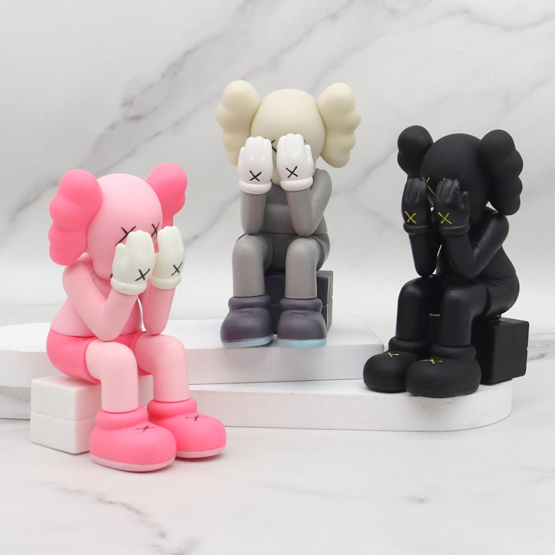 Boxed Cartoon KAWS Cows Garage Kit Model Doll Car Decoration Creative Personality Car Interior Decoration Toys