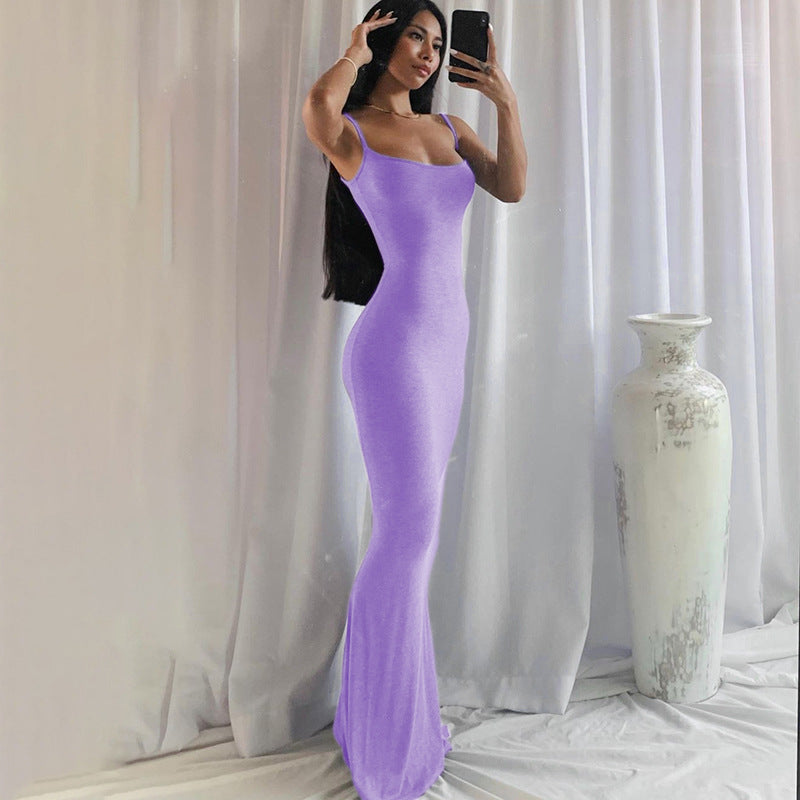 Human Water Peach Pure Desire Slim Fit Peach Hip Strap Long Fishtail Skirt