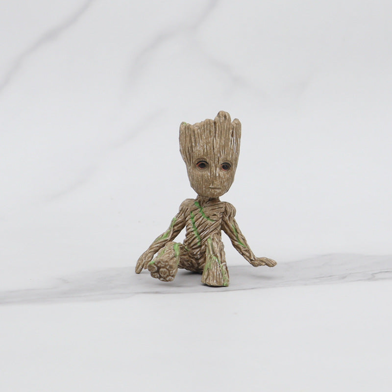 GRUIT Flower Pot Small Tree Man Groot Anime Peripheral Figurine Garage Kits Blind Box Office Car Decoration