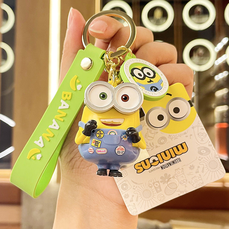 Minions Keychain Female Cute Jewelry Doll Pendant Car Key Chain Couple Bags Ornaments