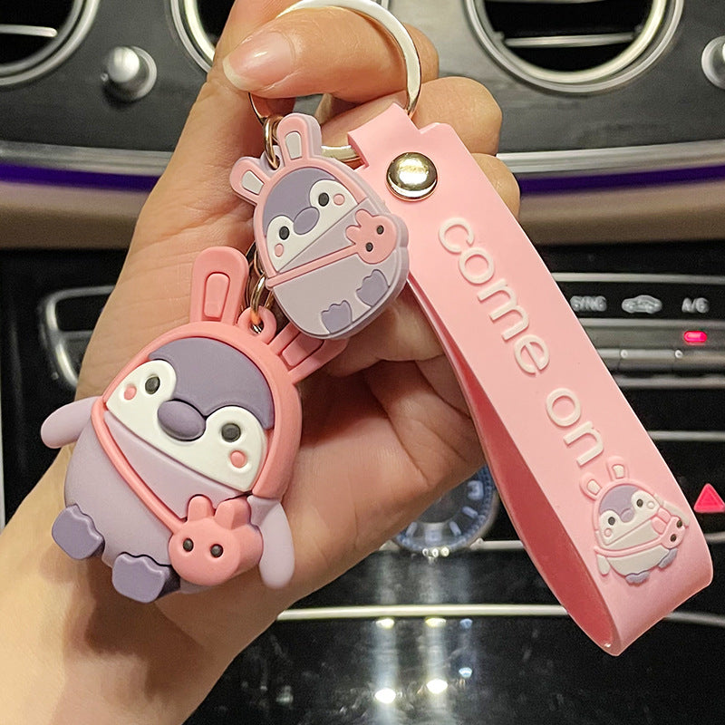 Cartoon Girlish Penguin Keychain Cute Doll Key Chain Couple Accessories Handbag Pendant Small Gift