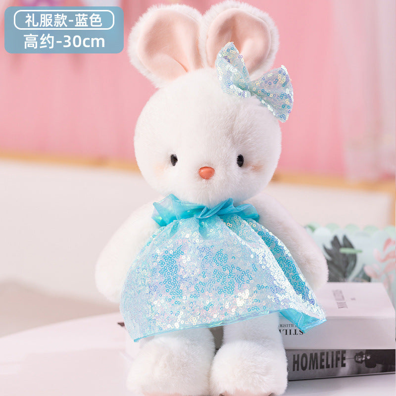 Monet Flower Skirt Rabbit Doll Princess Rabbit Toy Little Bunny Doll Ragdoll Girl Sleeping Rabbit Pillow