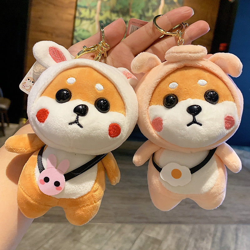 Genuine Xiaocai Chai Plush Doll Keychain Pendant Cute Cartoon Couple Shiba Inu Bag Accessories Gift