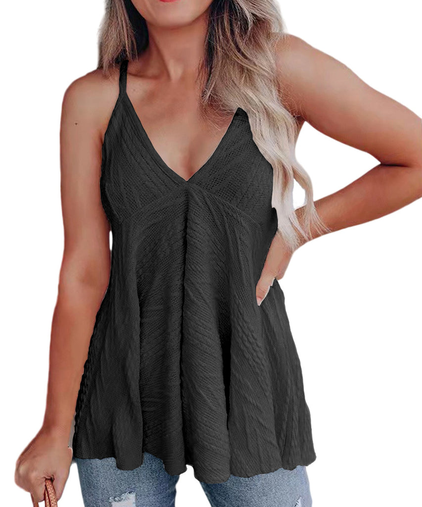 V-neck Casual Camisole Woolen Vest Top T-shirt