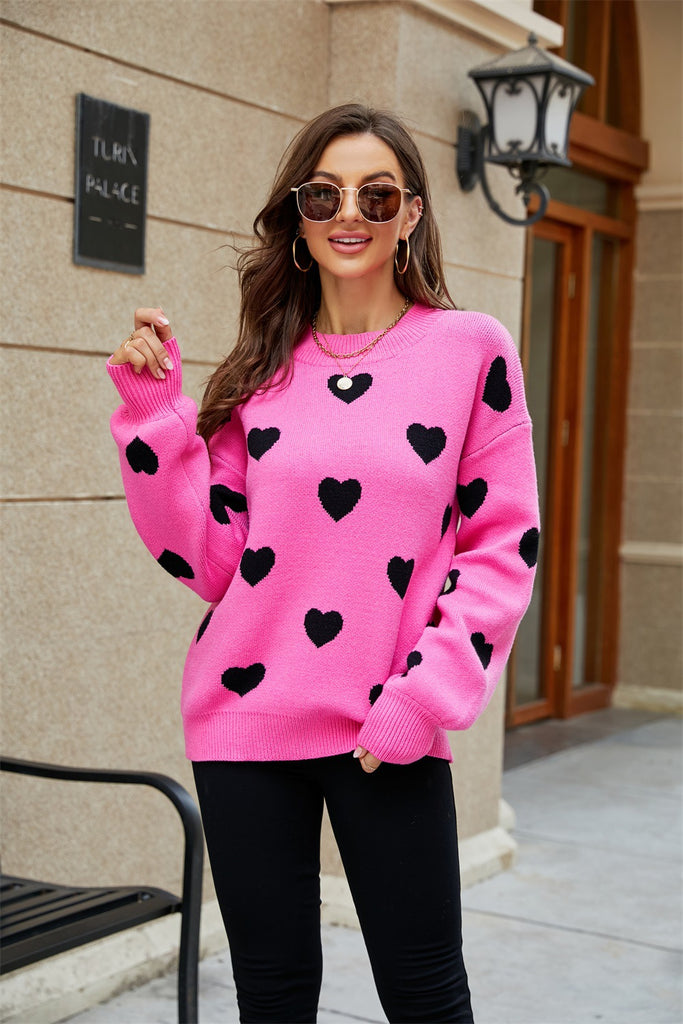 Bestseller Valentine's Day Love Pullover Women's Knitwear Women's Large Size Loose Cross-Border Sweater Women
