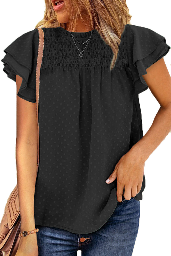 Loose round Neck Pullover Short Sleeve Top Shirt for Women