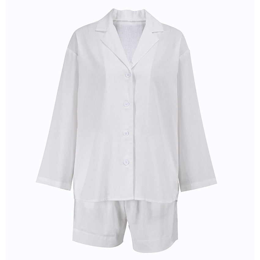 Cotton and Linen Women's Shirt Loose Shorts Graceful and Fashionable