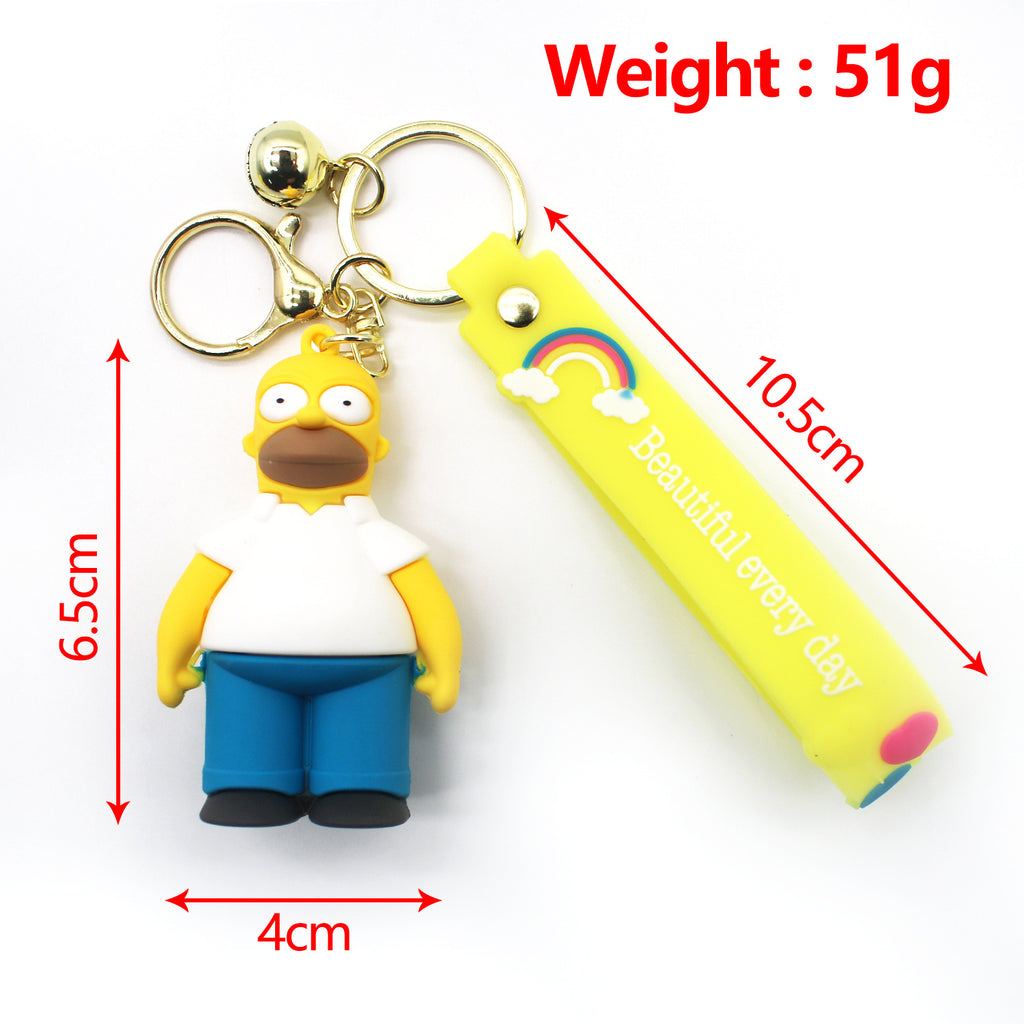 Simpsons Keychain The Simpsons Key Pendants Homer Bully Couple Bags Hanging Ornament Pendant