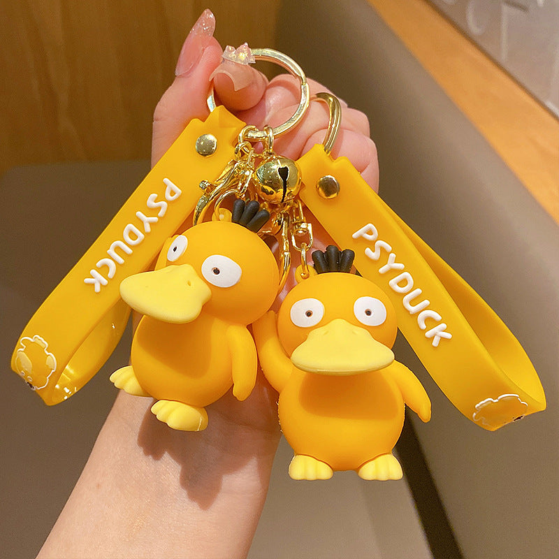 Creative Pokemon Series Psyduck Keychain Ornaments Little Duck Car Key Chain Schoolbag Pendant Small Gifts