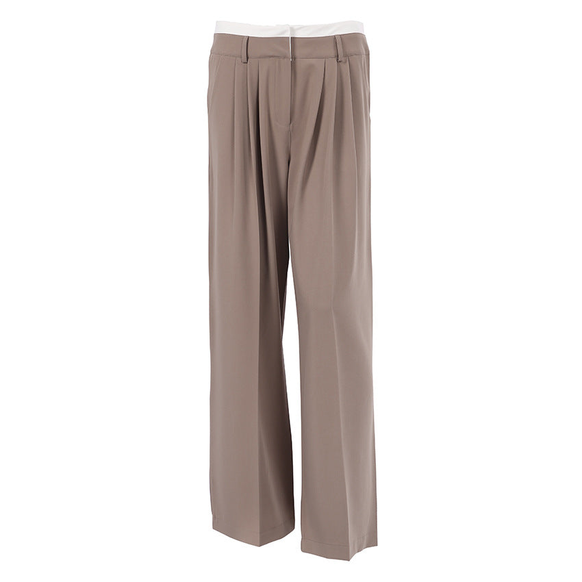 Design Wide-Leg Pants Casual Pants Street Fashion High Waist Mop Trousers European and American Tall