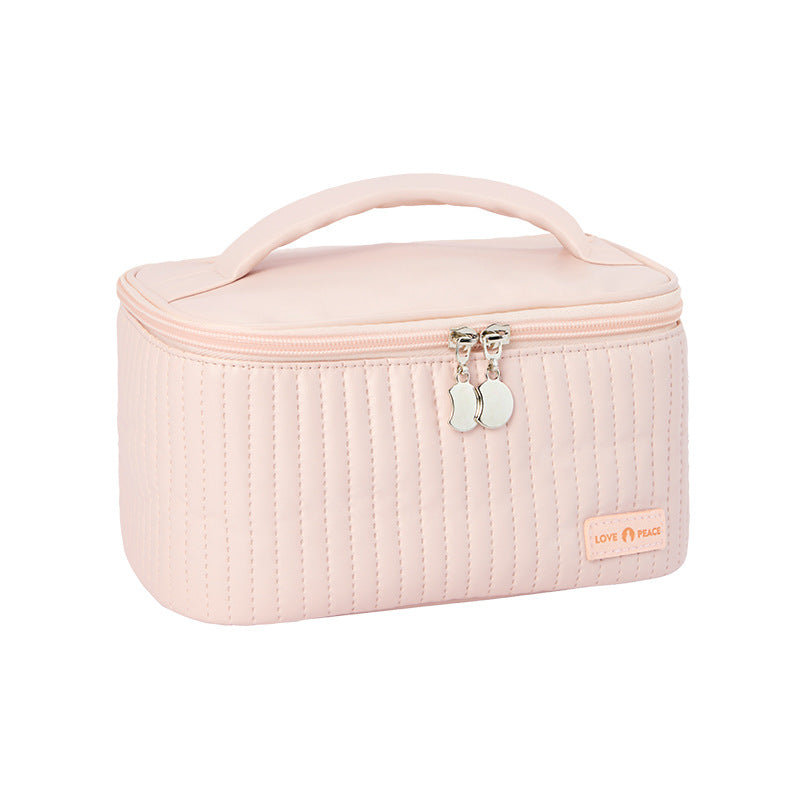 Open Cover Cake Cosmetic Bag Pu Solid Color Portable Toiletry Bag Cosmetic Portable Storage Bag Cosmetic Bag