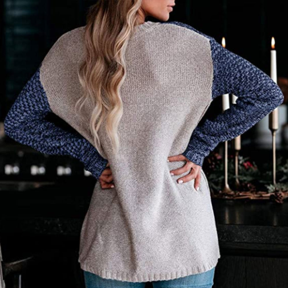 Large Size Commuter Ol round Neck Mixed Wool Fashion Knitwear Women's Top